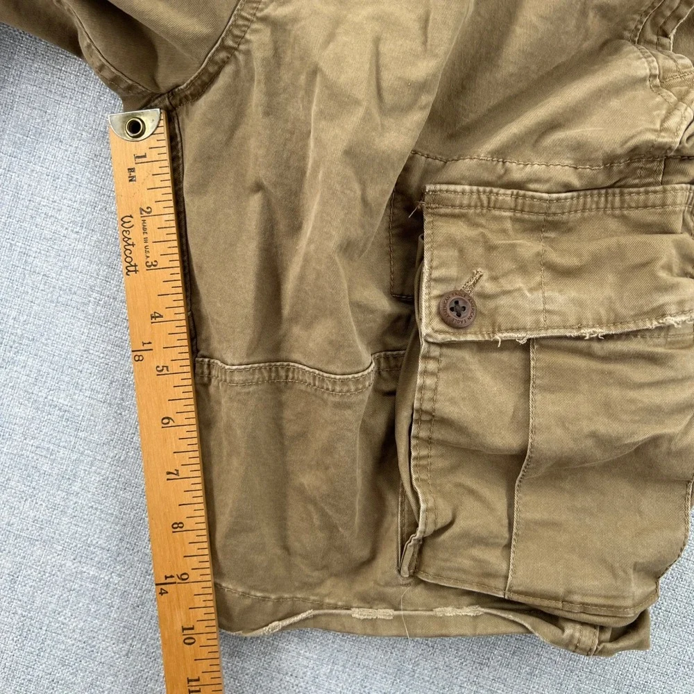 Y2K American Eagle Classic Cargo Shorts Mens 30 Khaki Brown Flex Cotton Blend